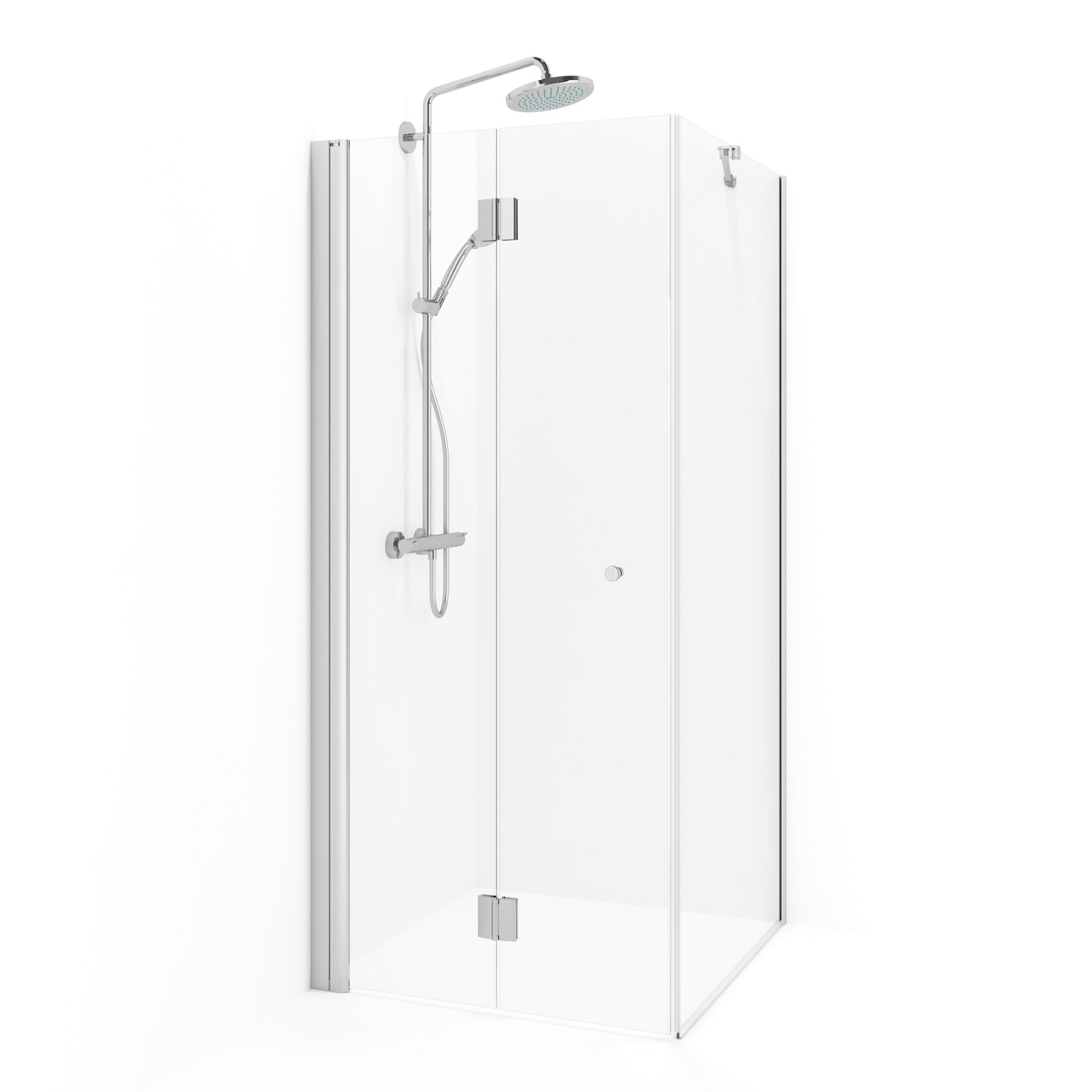 Spirit Vik sving V10D70 Vit Kl 1000x700 mm, Hvit, Klart Glass med Knott