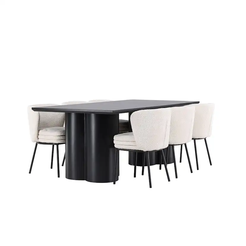 Spisegruppe Venture Home Olivia 210 med 6 stk Agnes Stoler