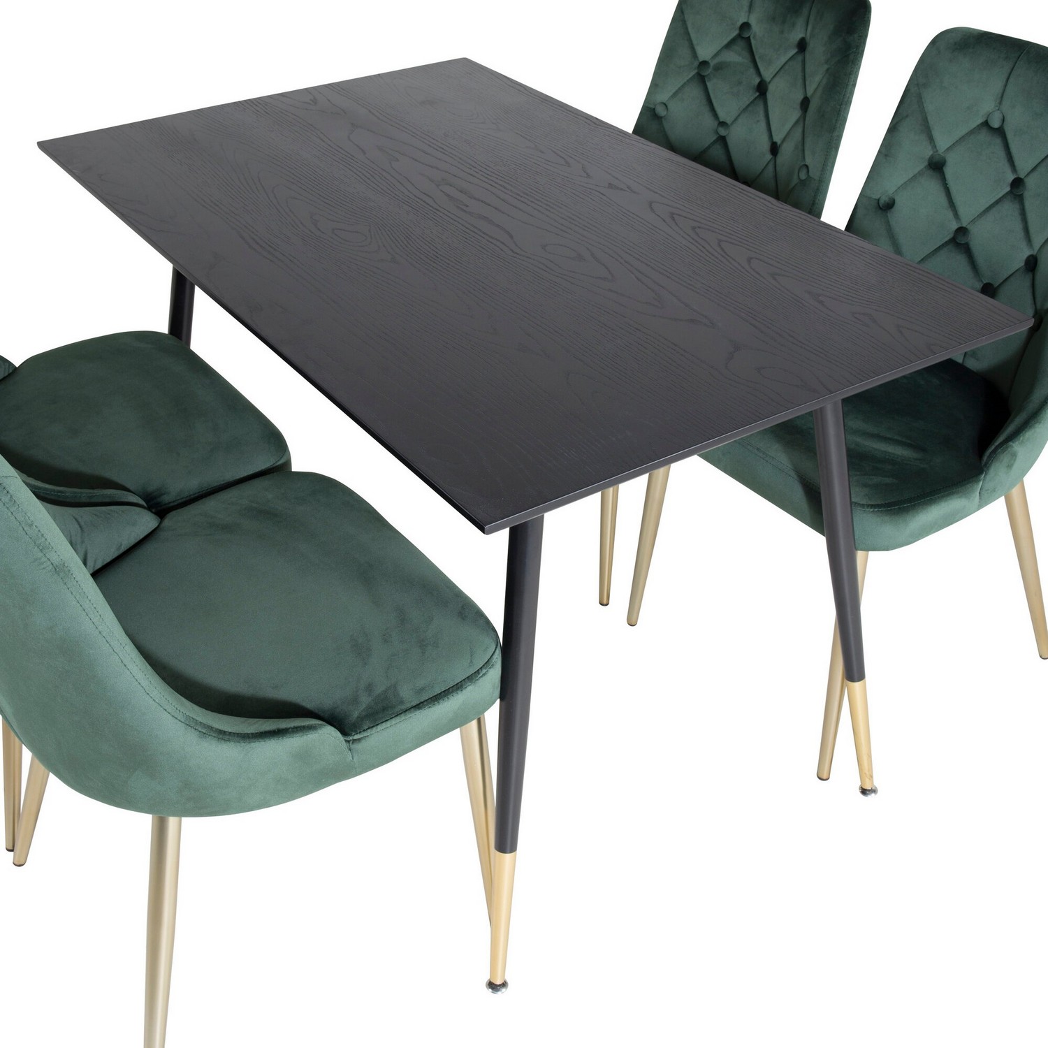 Spisegruppe Venture Home Dipp med 4 Velvet Deluxe Stoler