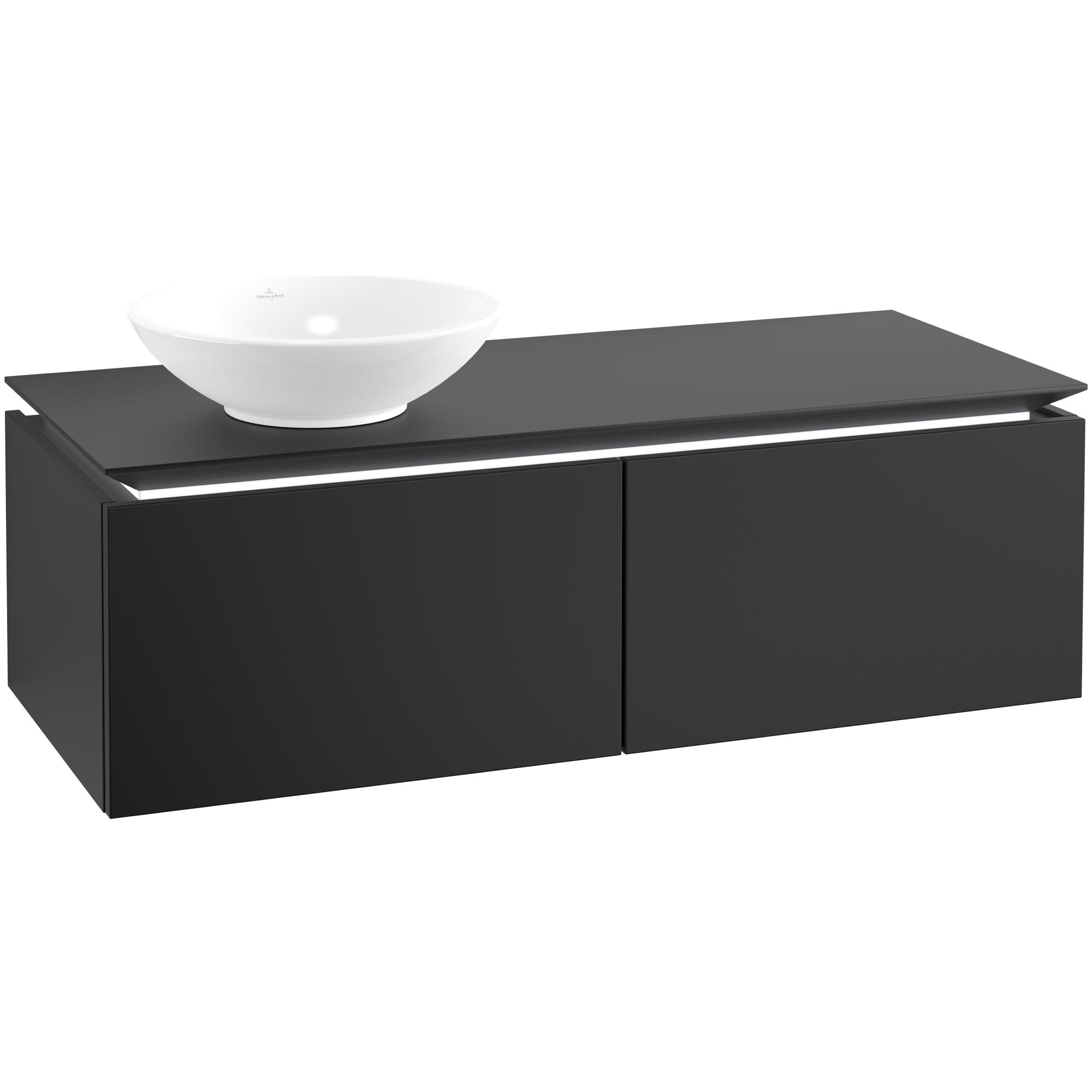 Tvättställsskåp Villeroy & Boch Legato Kompakt 1200 med 2 Lådor för Ocentrerat Ytmonterat Tvättställ | badrum - badrumsmobler - tvattstallsskap-och-kommod | KakelKungen