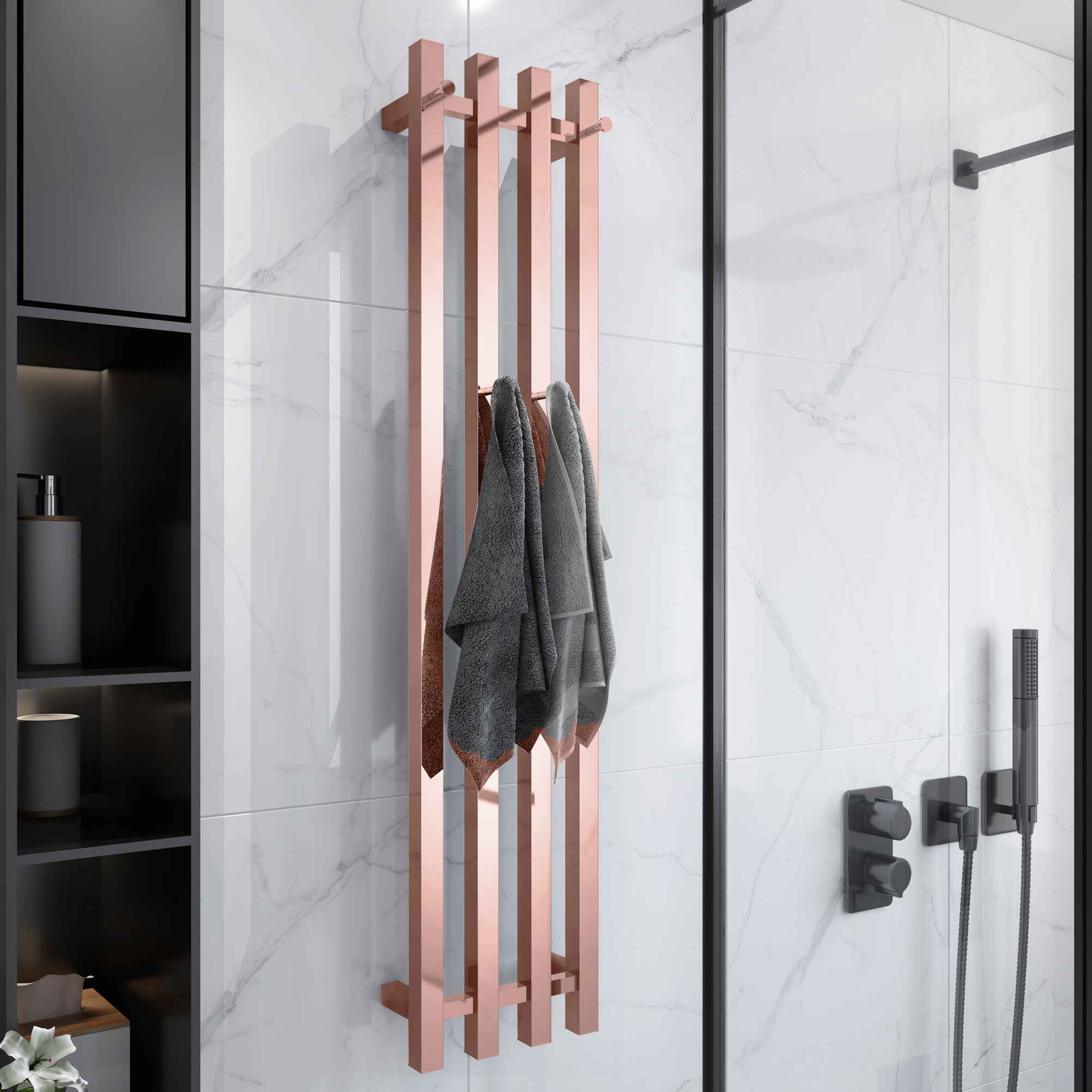 Towel Heater, white110x52x12cm Rosé