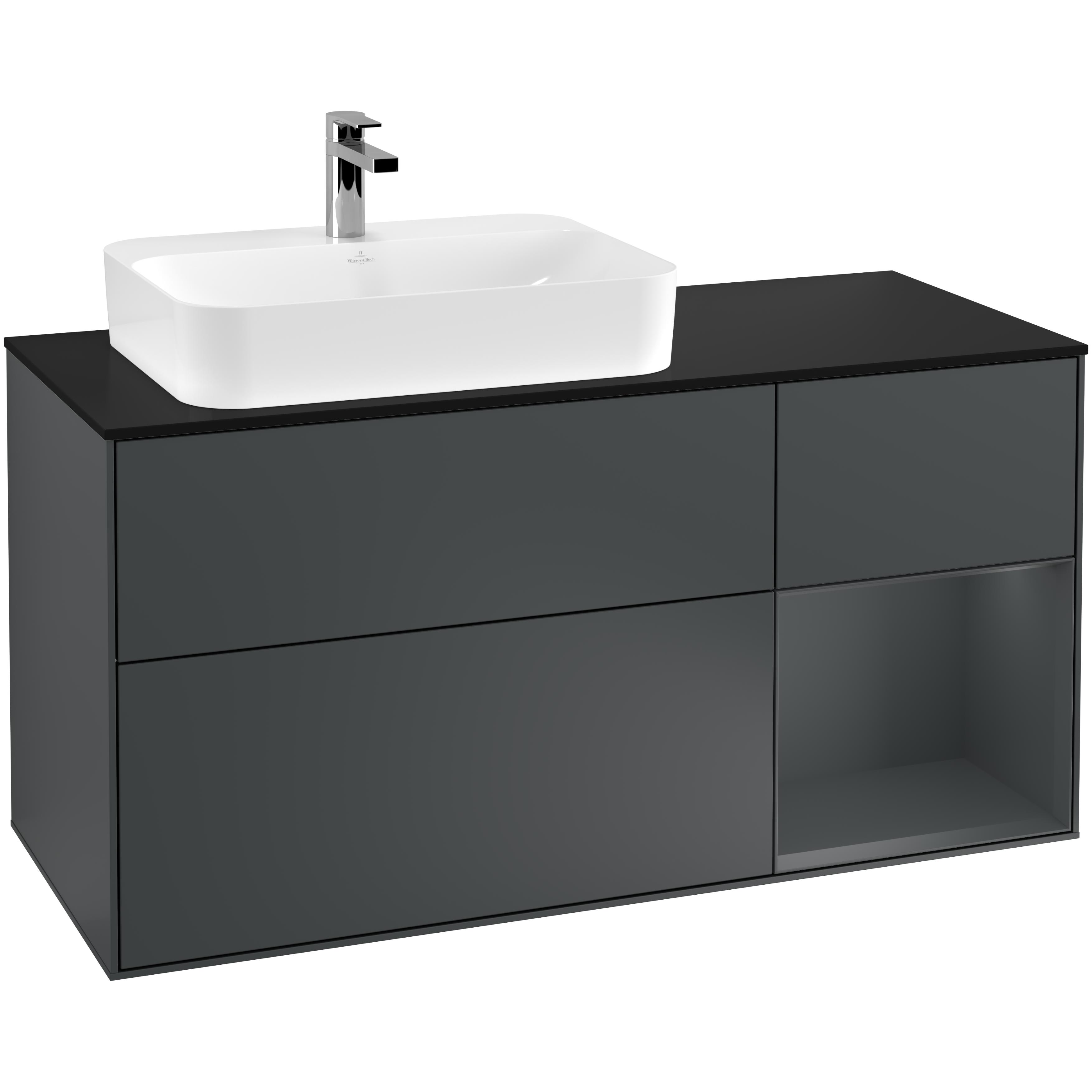 Tv&auml;ttst&auml;llssk&aring;p Villeroy & Boch Finion med 3 L&aring;dor Hylla och B&auml;nkskiva f&ouml;r Ocentrerat Ytmonterat Tv&auml;ttst&auml;ll