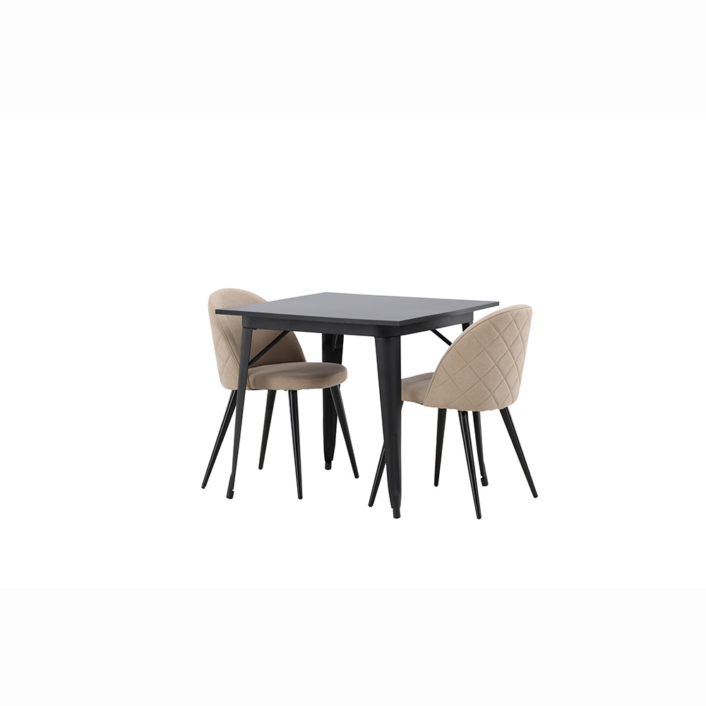 Spisegruppe Venture Home Tempe med 2 Velvet Stitches Stoler