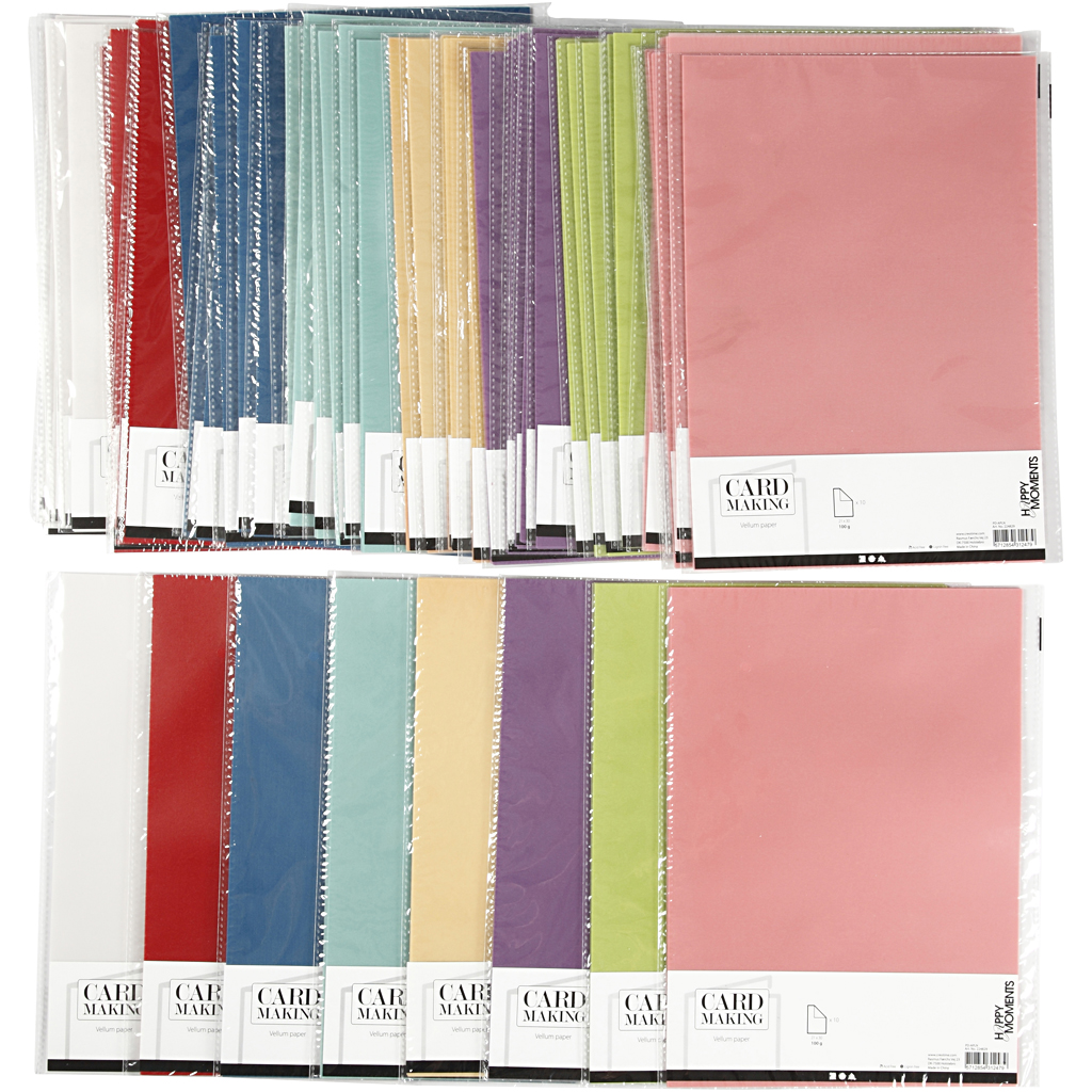 Vellumpapir Creativ Company A4 210x297 mm Ass Farger 8 Ark/1 Pk