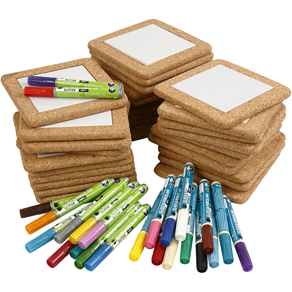 Materiellsett Creativ Company Mal Kjeleunderlag i Ass Farger Str 15,5x15,5 cm 1 Sett