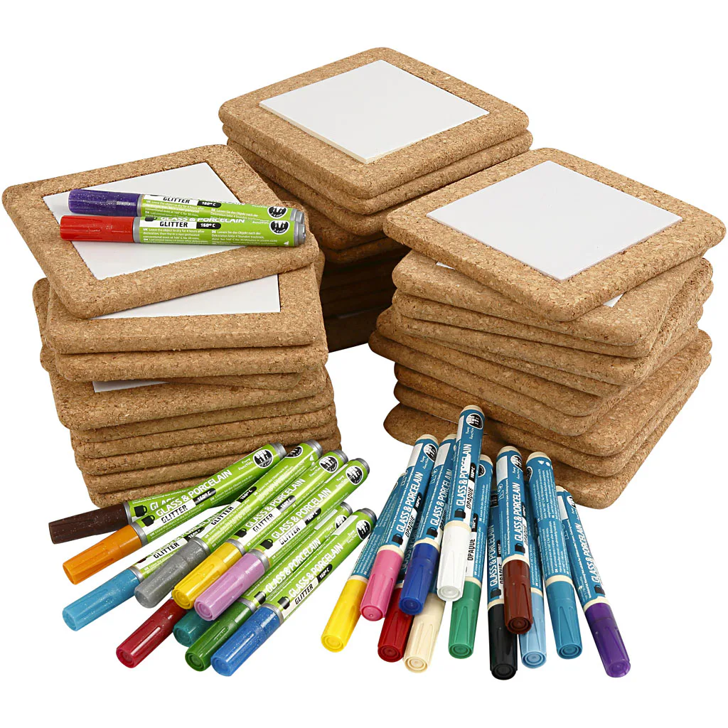 Materiellsett Creativ Company Mal Kjeleunderlag i Ass Farger Str 15,5x15,5 cm 1 Sett