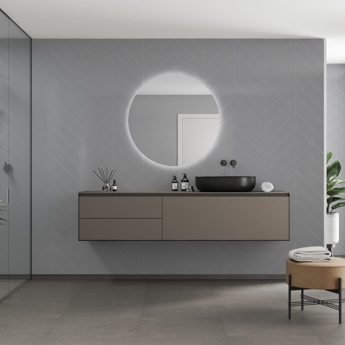 Baderomspanel Fibo 4115-M78 Medium Grey