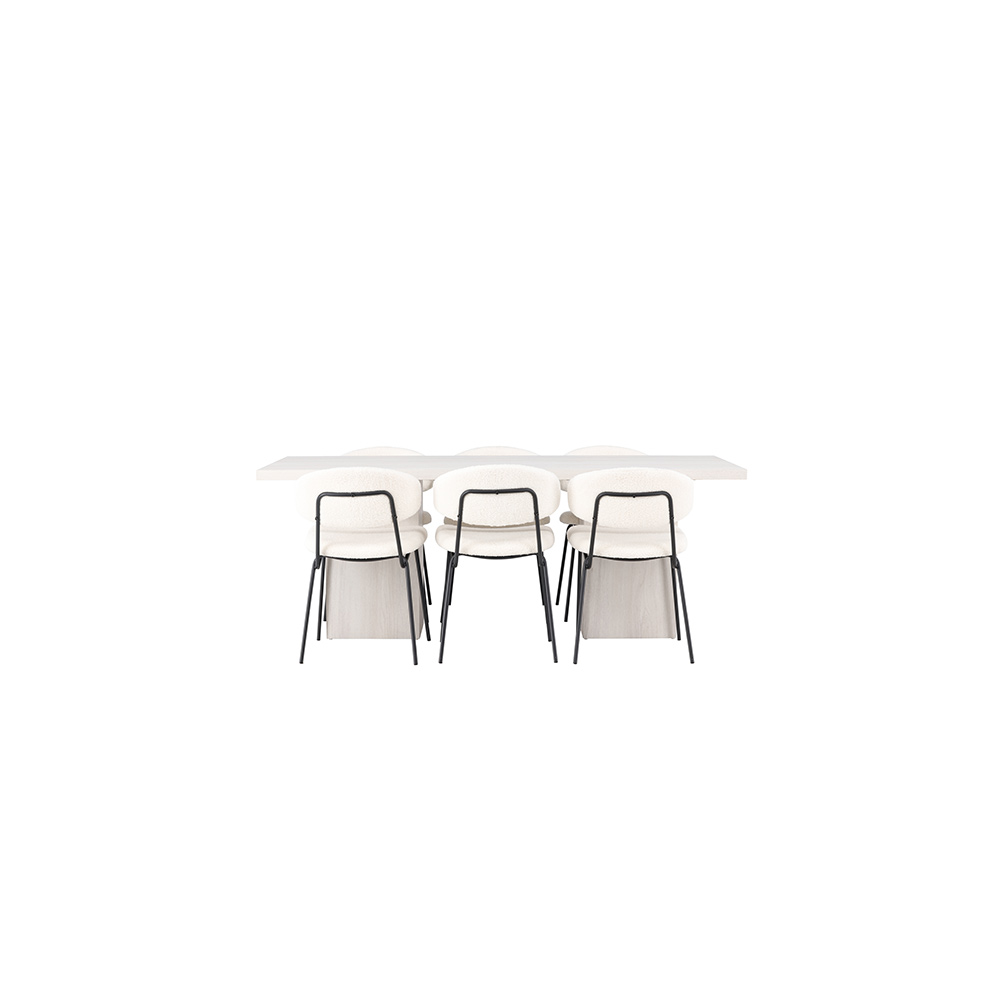 Spisegruppe Venture Home Olga med 6 stk Chico Stoler