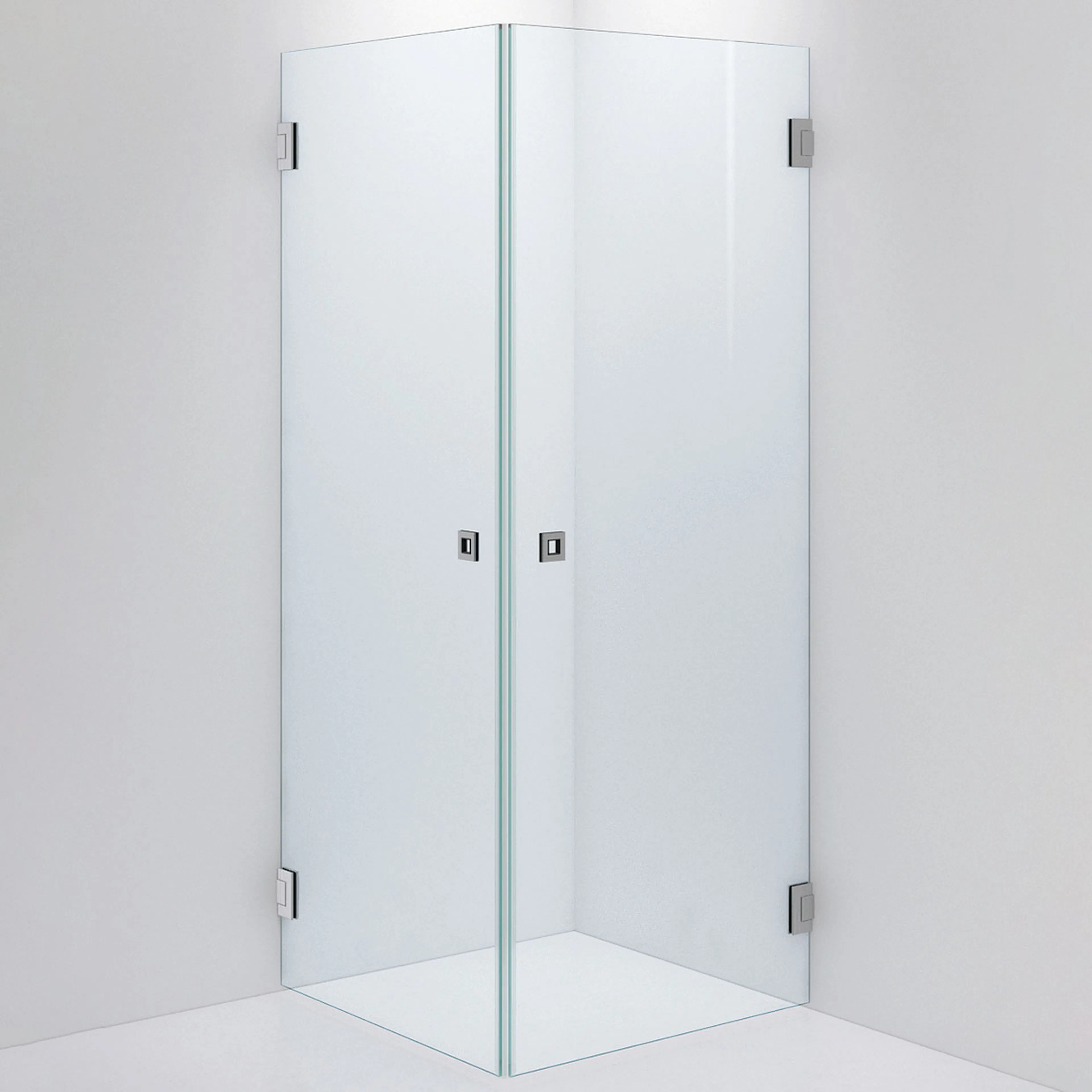Duschvägg ARC 12 Original,Clear, Brushed Stainless,800x800,H 800x800 mm, Borstad Rostfri