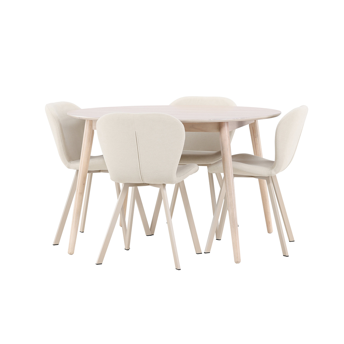 Spisegruppe Venture Home Flora Ø120 cm med 4st Lilja Spisestoler