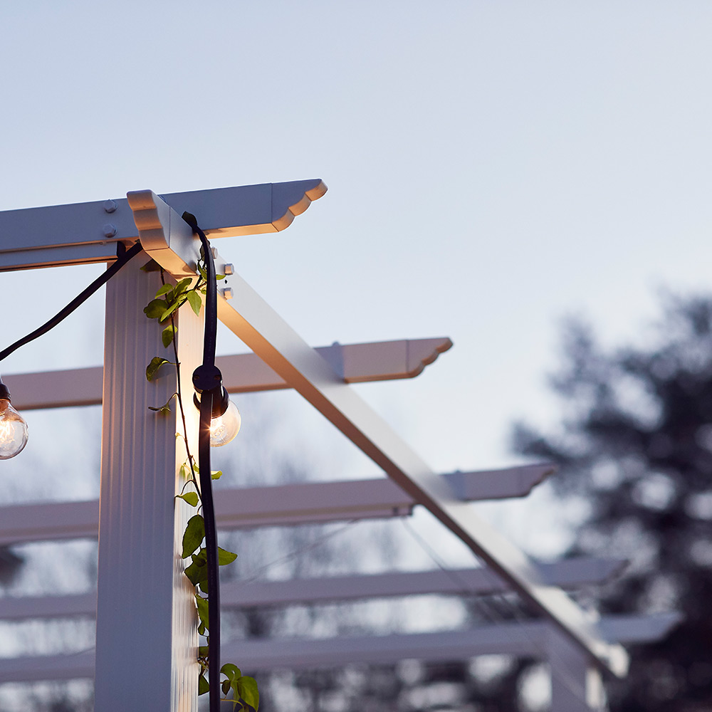 Pergola 3x3 m Vit Hvit/Hvit