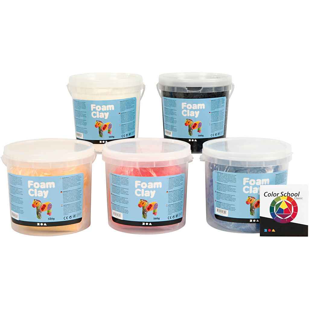 Foam Clay Creativ Company Primærfarger 5x560 g/1 Pk
