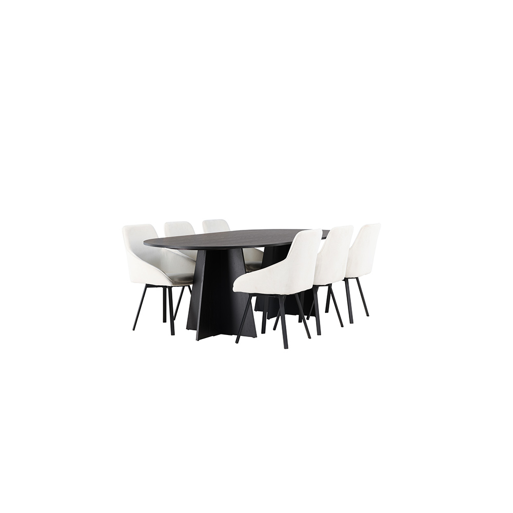 Spisegruppe Venture Home Bootcut med 6 stk Rosie Stoler