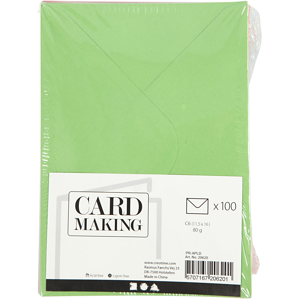 Konvolutt Creativ Company Str 11,5x16 cm Ass Farger 10x10 Stk/1 Pk