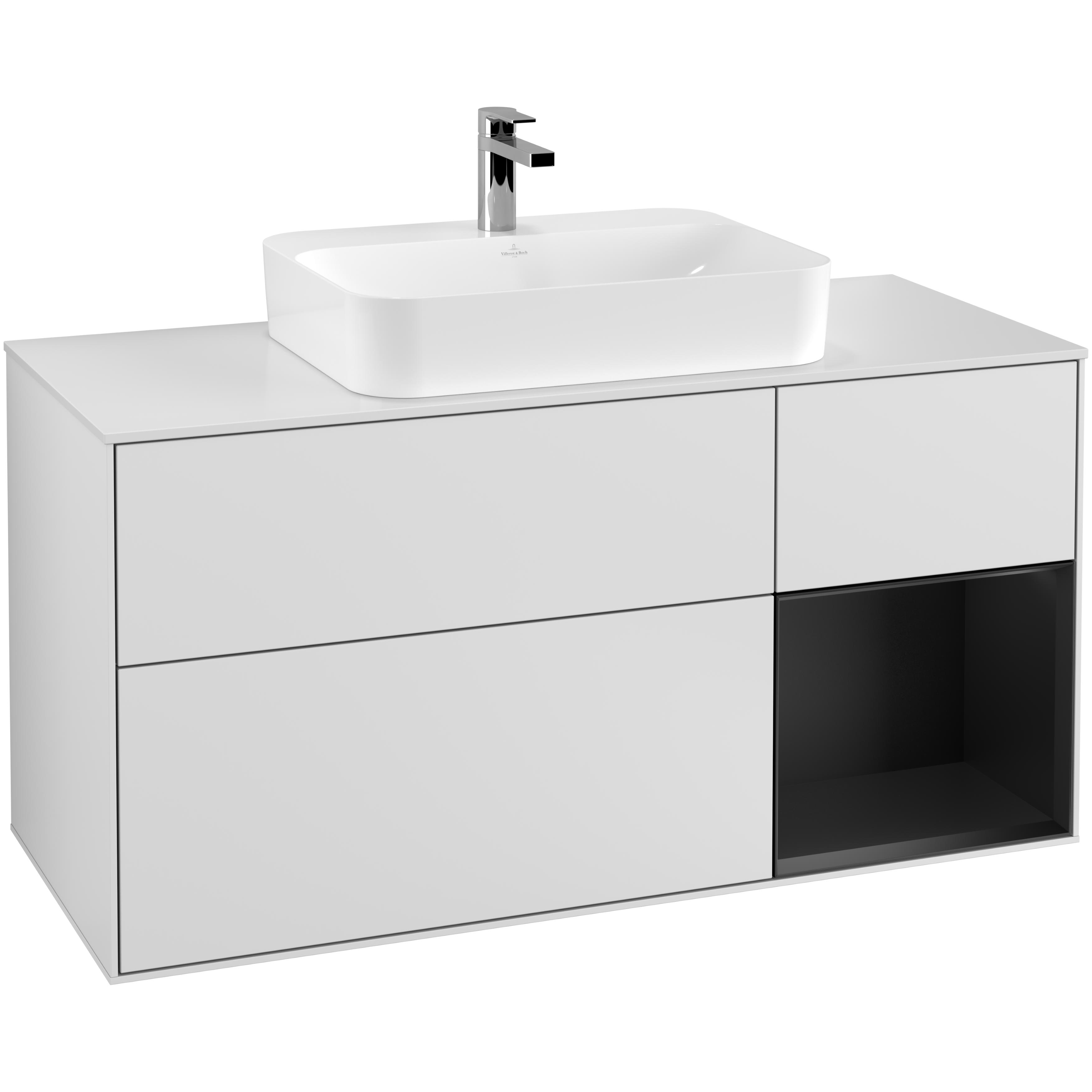 Tvättställsskåp Villeroy & Boch Finion med 3 Lådor Hylla och Bänkskiva för Ytmonterat Tvättställ | badrum - badrumsmobler - tvattstallsskap-och-kommod | KakelKungen