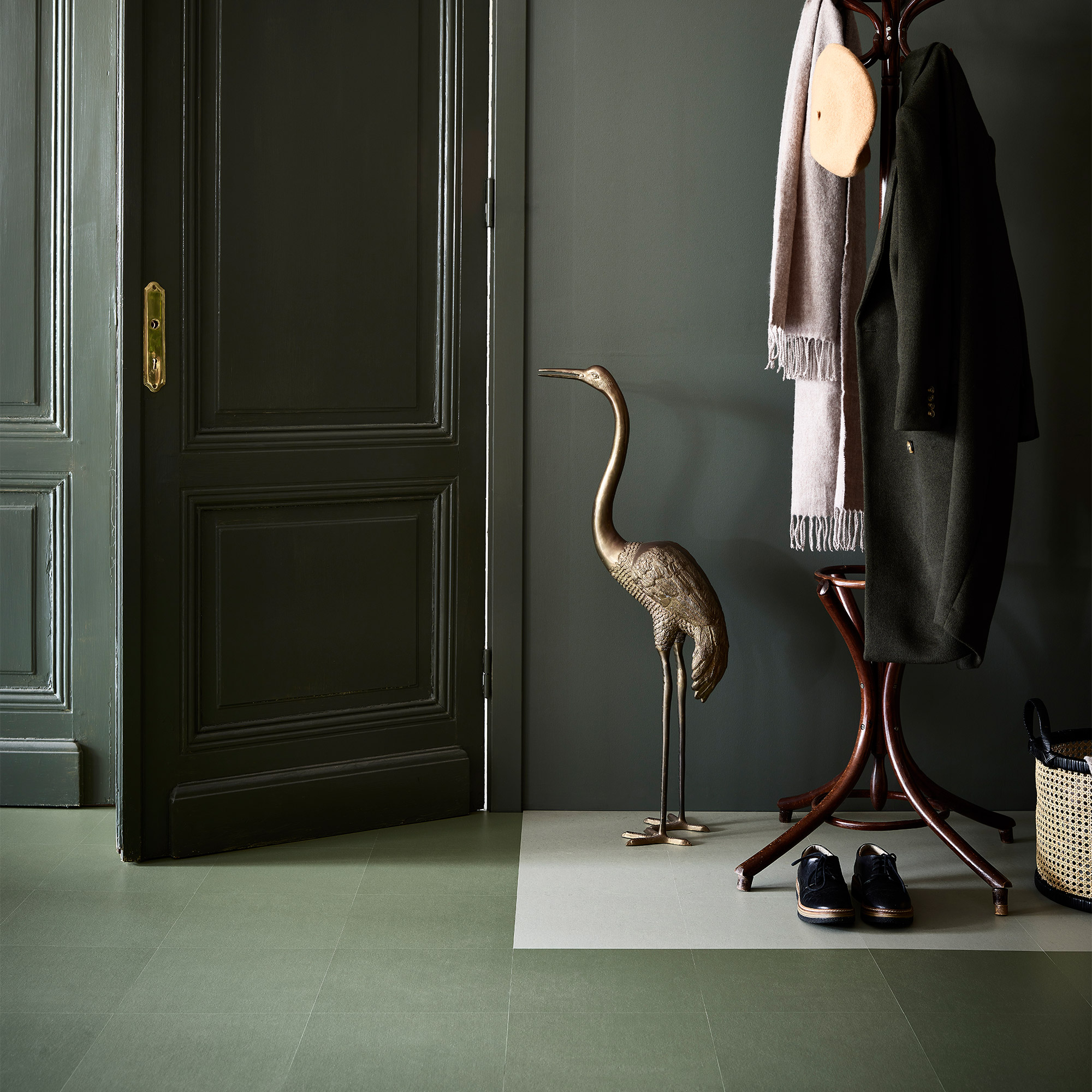 Linoleumgolv Forbo Marmoleum Click Orbit Grå 30x30cm med Klicksystem