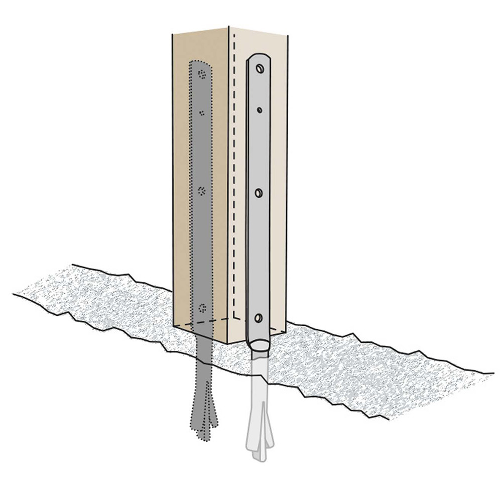 Stolpestøtte FAST CSPW 26x5x330 mm