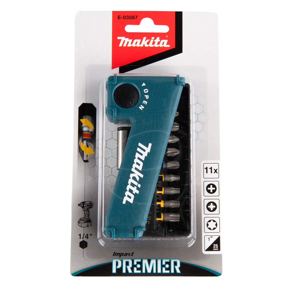 Bitssett Makita E-03567 11 deler