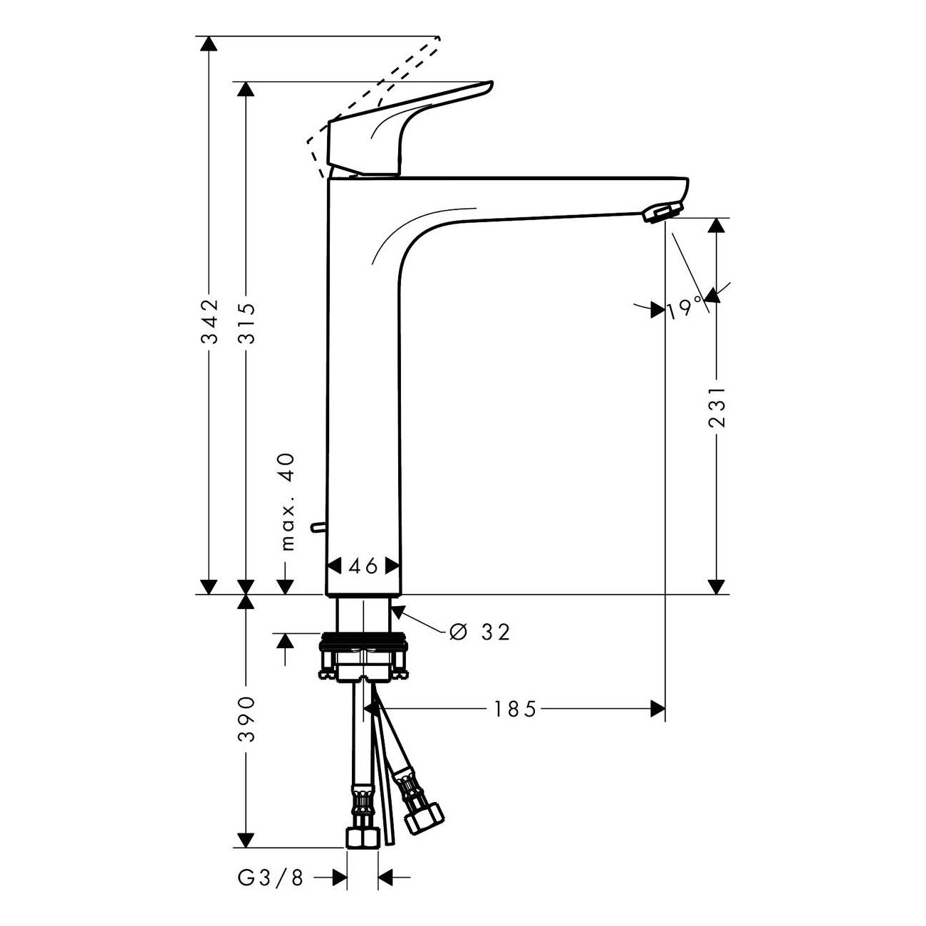 Servantbatteri Hansgrohe Focus 230