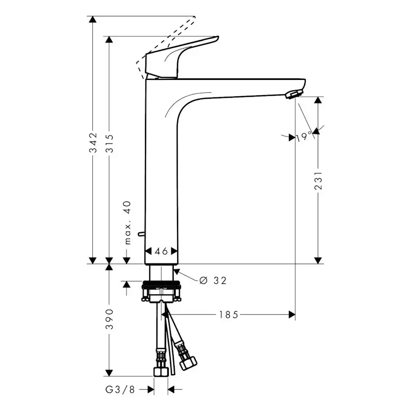 Servantbatteri Hansgrohe Focus 230