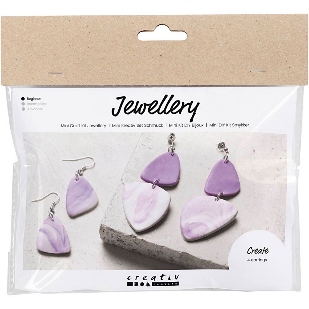 Hobbysett Creativ Company Mini DIY Kit Smykker Marmorerte øreringer