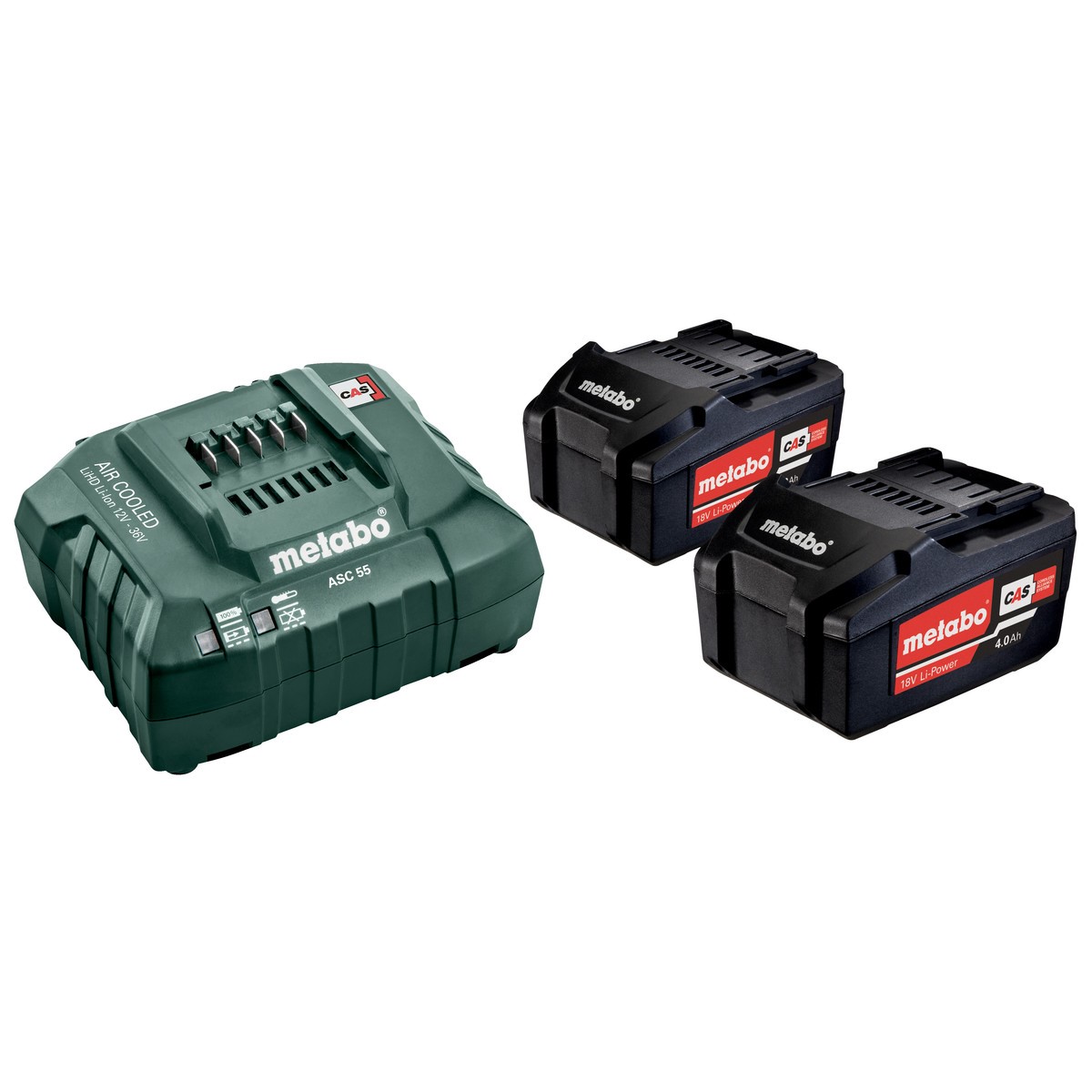 Batterisett Metabo 2x4,0 Ah + Lader ASC 55