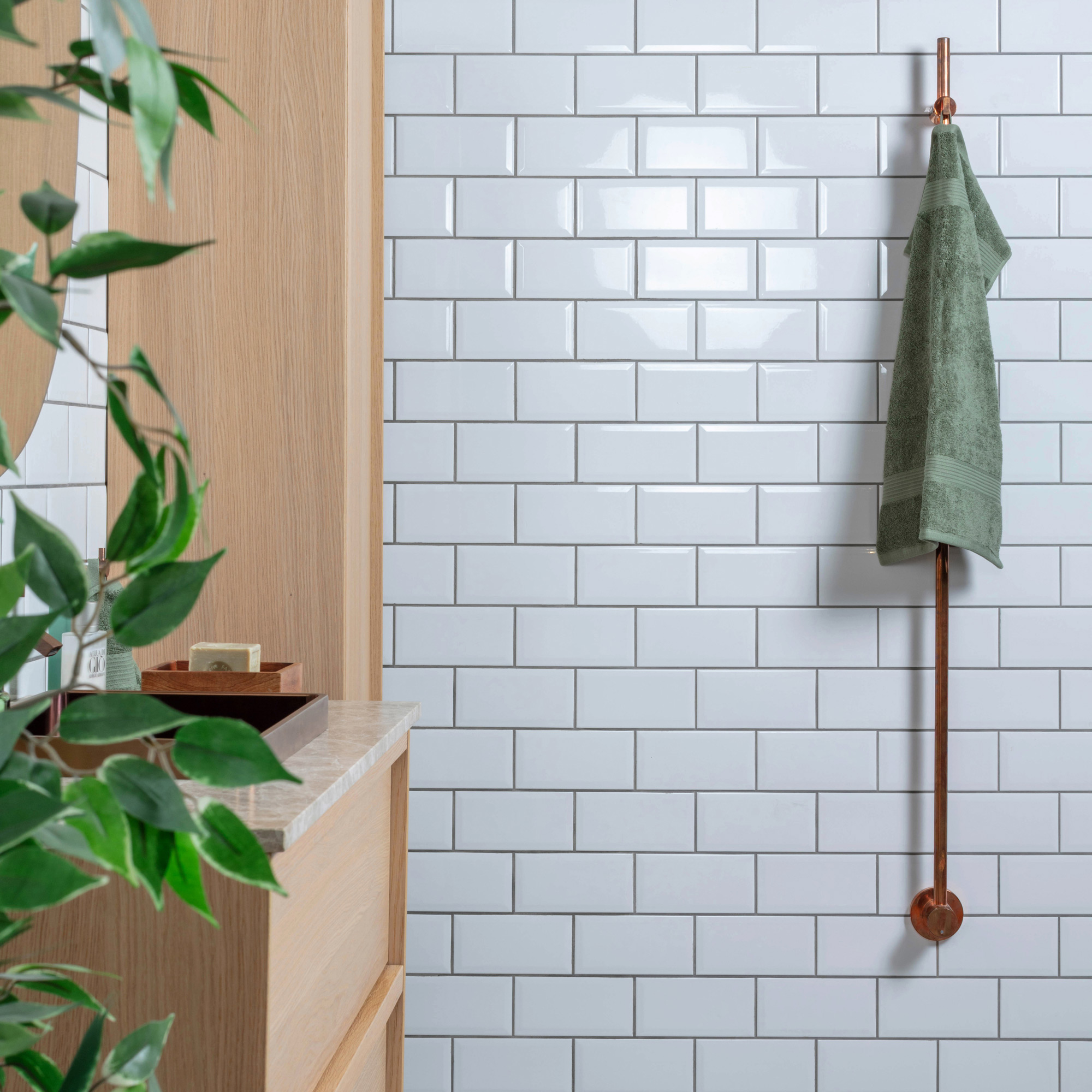 Flis Arredo Color Hvit Metro Biselado Blank 10x20
