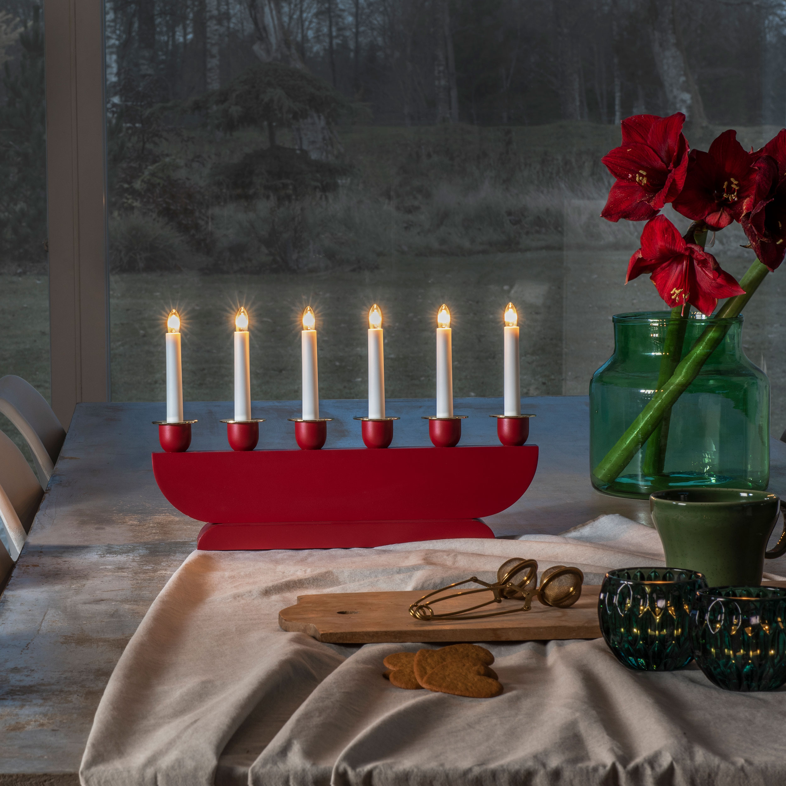 Adventstake Gnosjö Konstsmide 6L Messingdekor