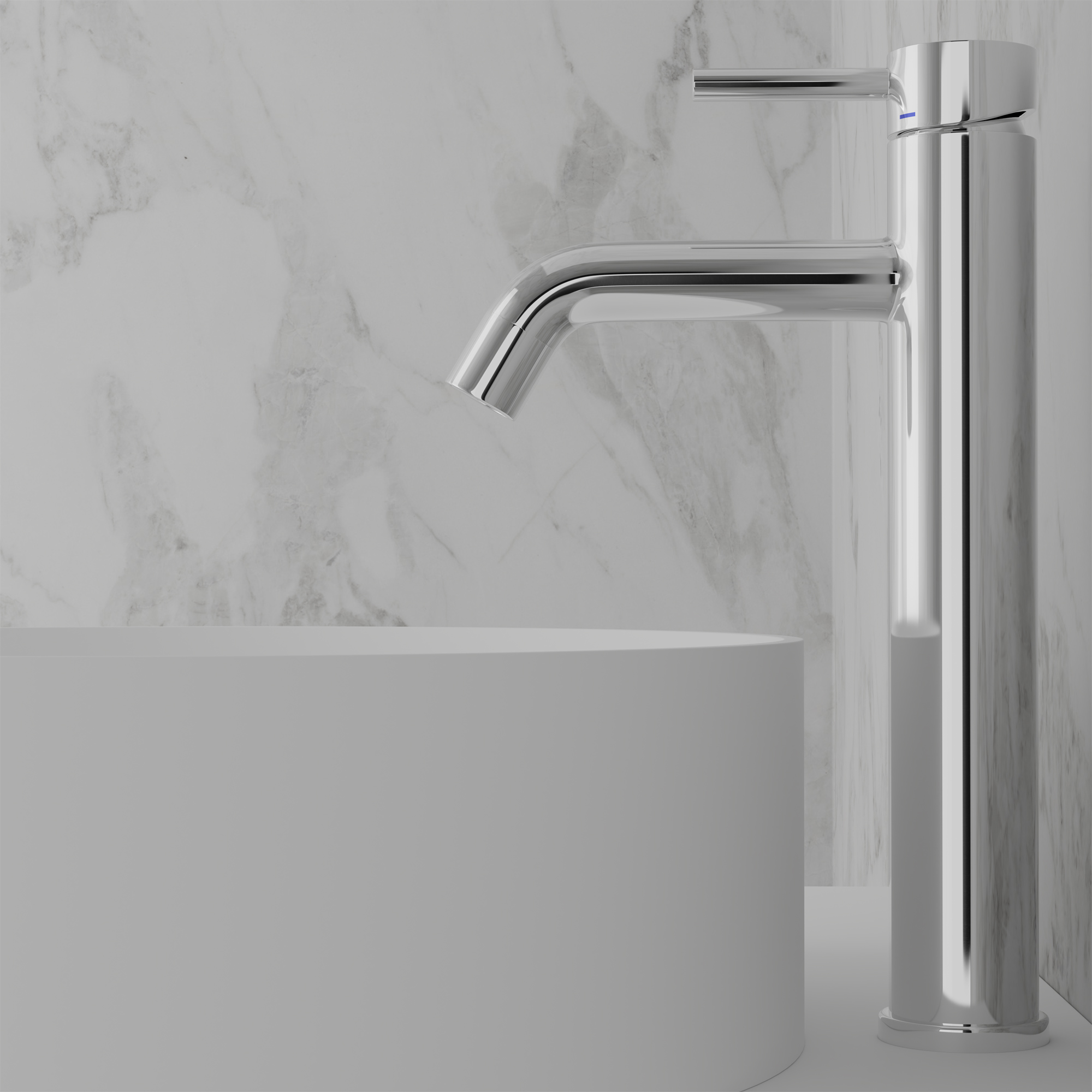 Tv&auml;ttst&auml;llsblandare Scandtap Steel Wave High