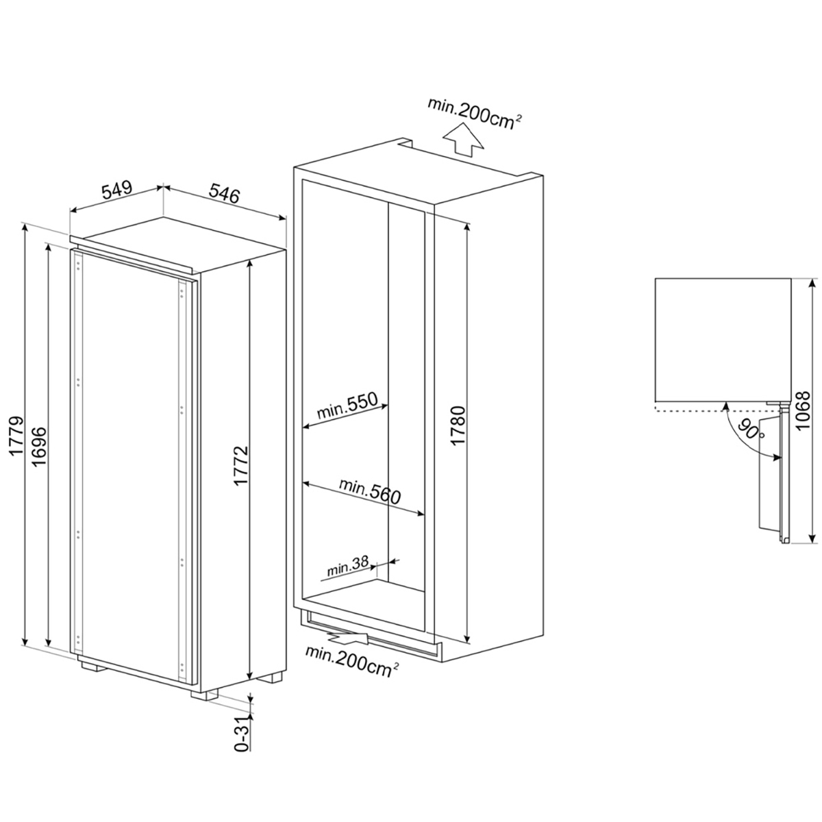 Integrert Fryser SMEG S9F174NE No Frost