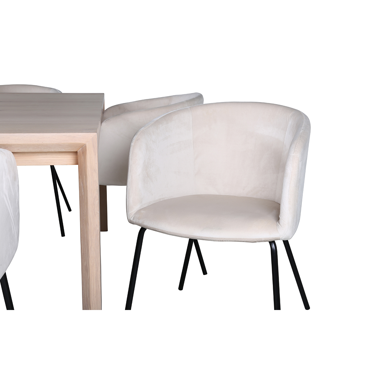 Spisegruppe Venture Home Shy med 6 Bergen Stoler Fløyel