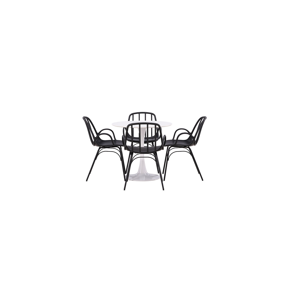 Spisegruppe Venture Home Hamden Ø80 cm med 4 Dyrön Stoler