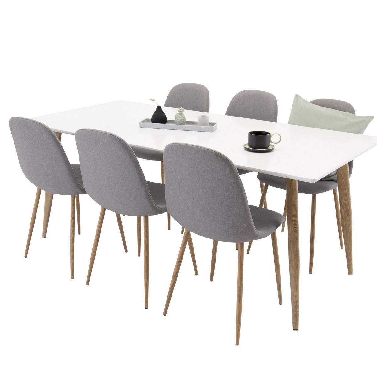 Spisegruppe Venture Home Polar med 6stk Stoler