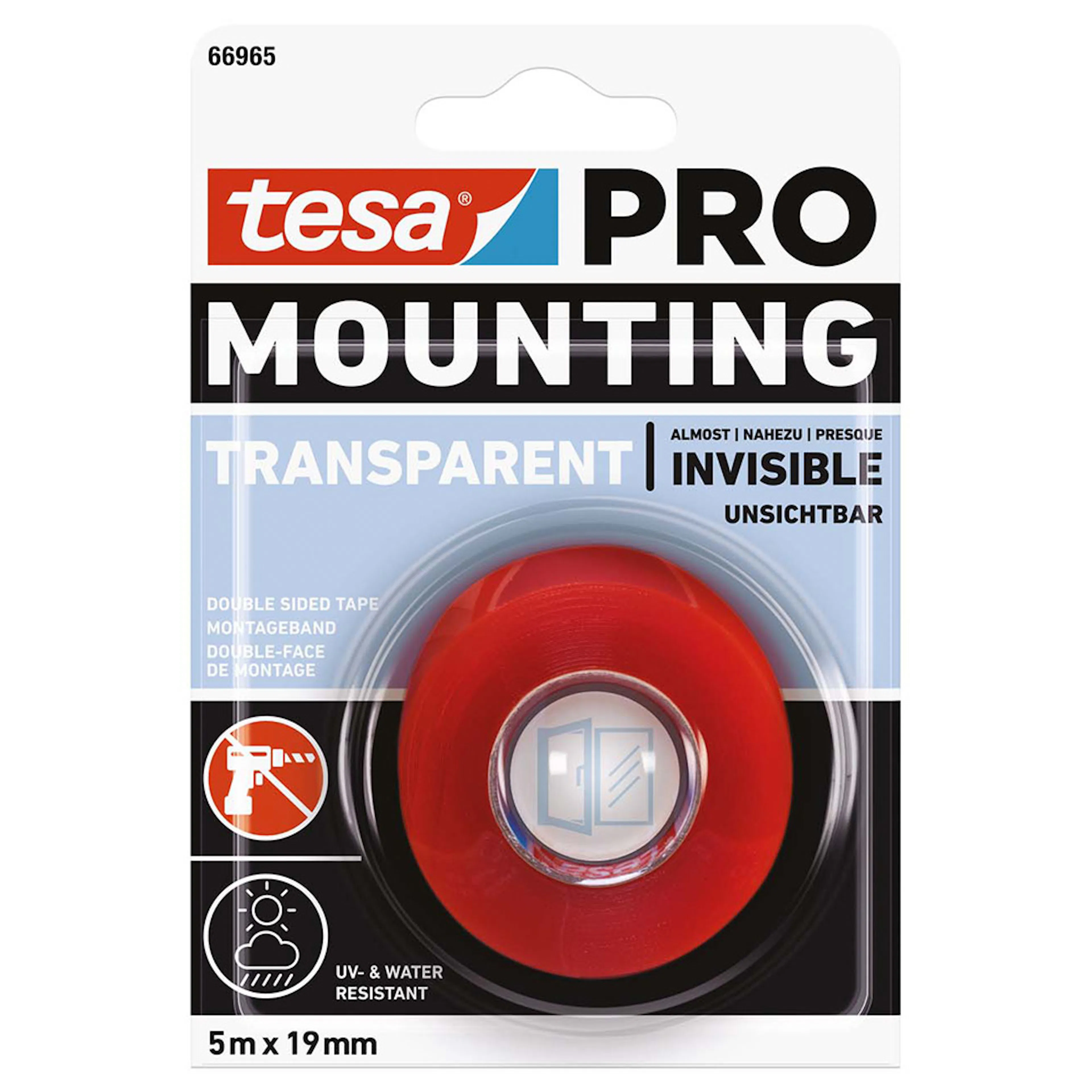 Monteringstape Tesa Pro Gjennomsiktig 19 mm