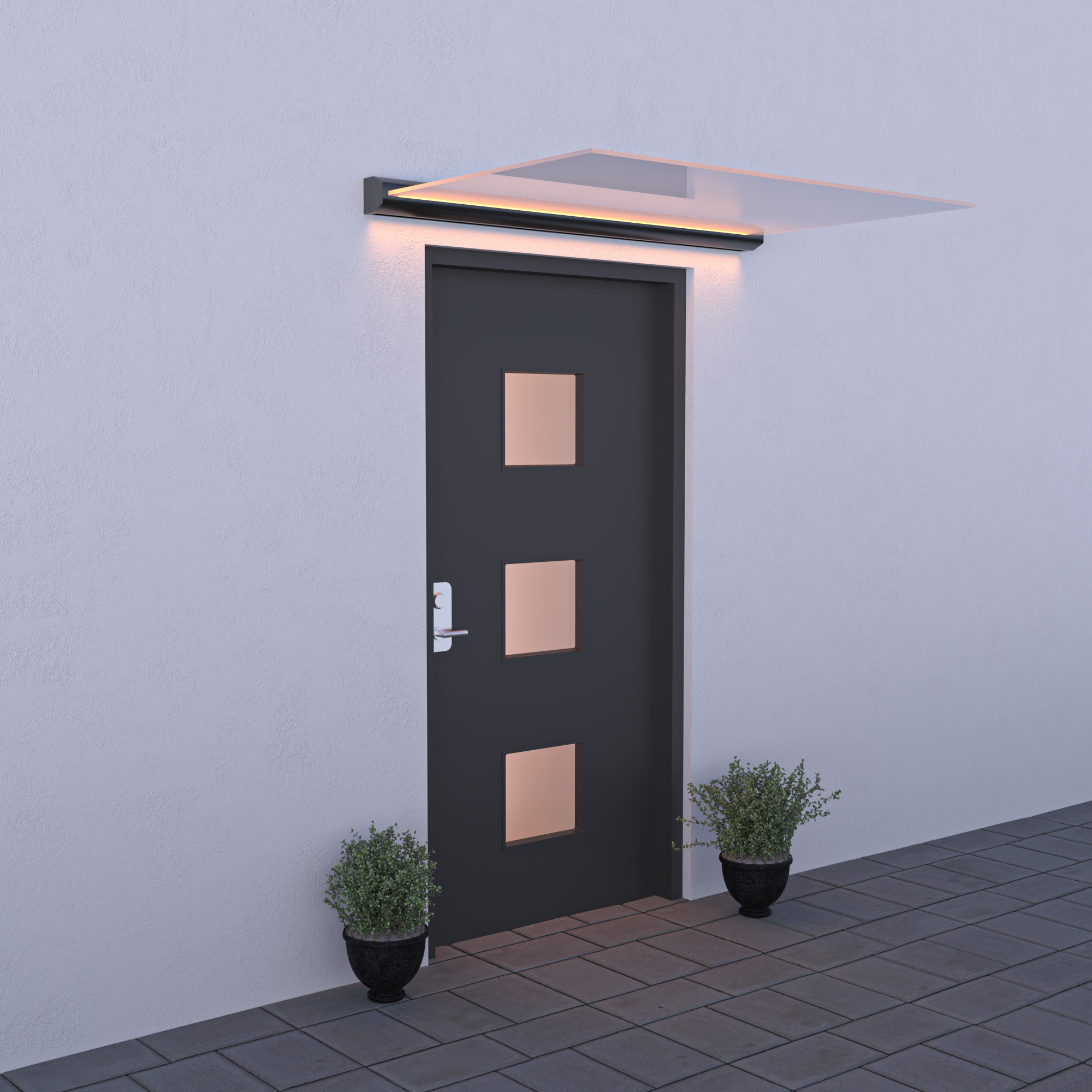 Entrétak Skotte Garden Glas med LED