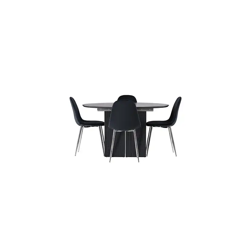Spisegruppe Venture Home Matilda med 4 Polar Fløyel Stoler