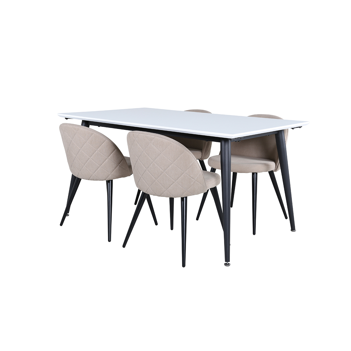 Spisegruppe Venture Home Jolie med 4 Valentina Stitcthes Stoler Polyesterlinen