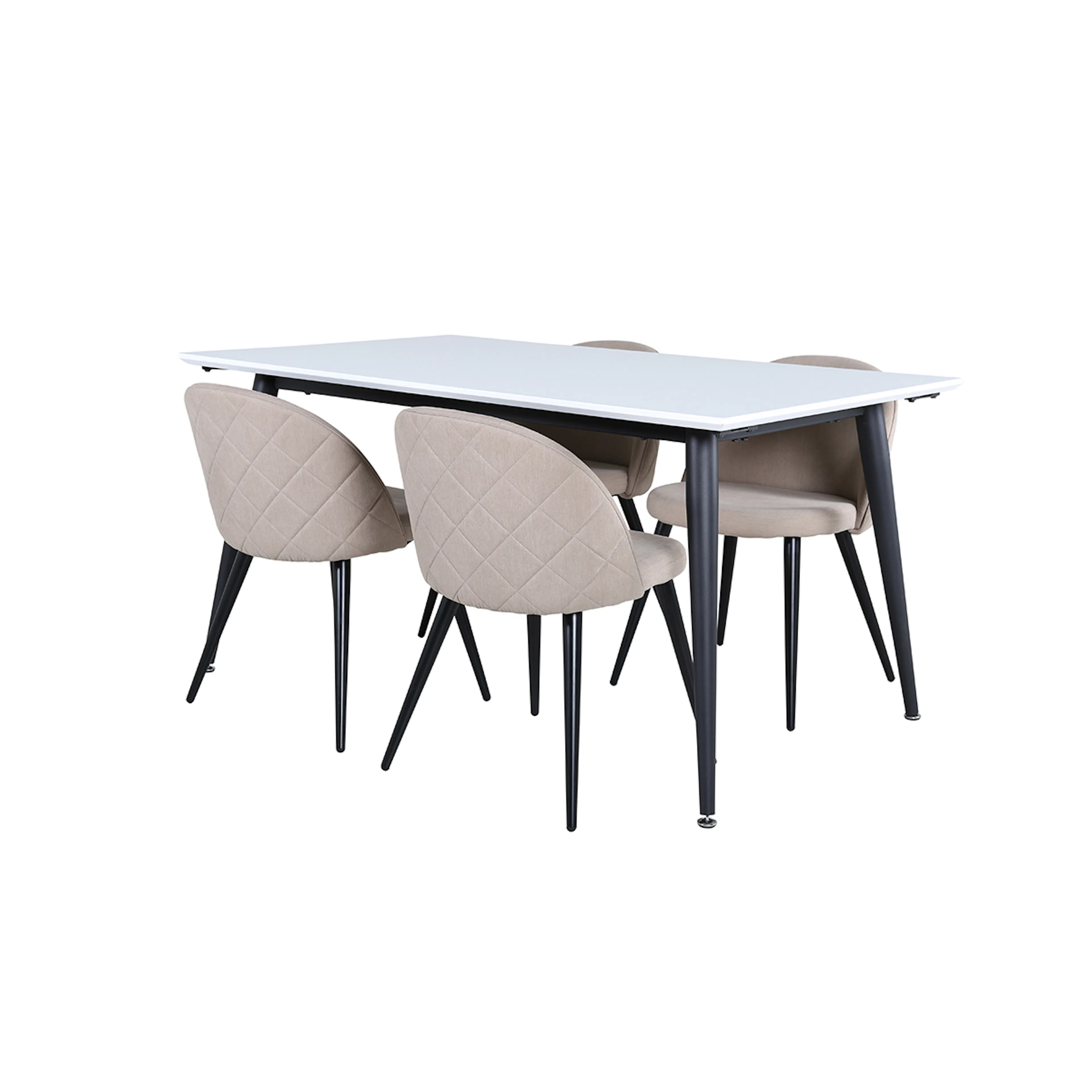 Spisegruppe Venture Home Jolie med 4 Valentina Stitcthes Stoler Polyesterlinen