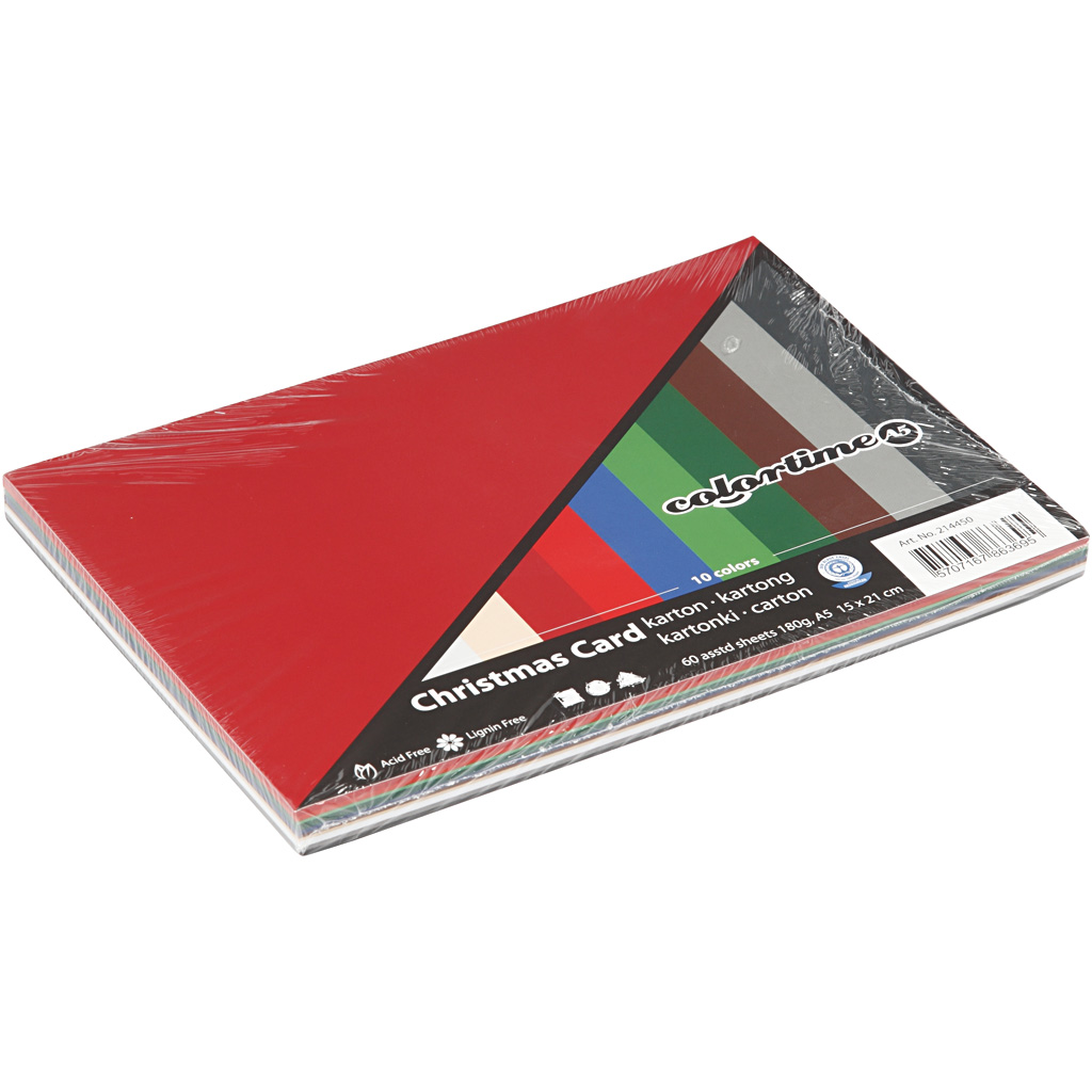 Julekartong Creativ Company Ass Farger A5 148x210 mm 1 Pk