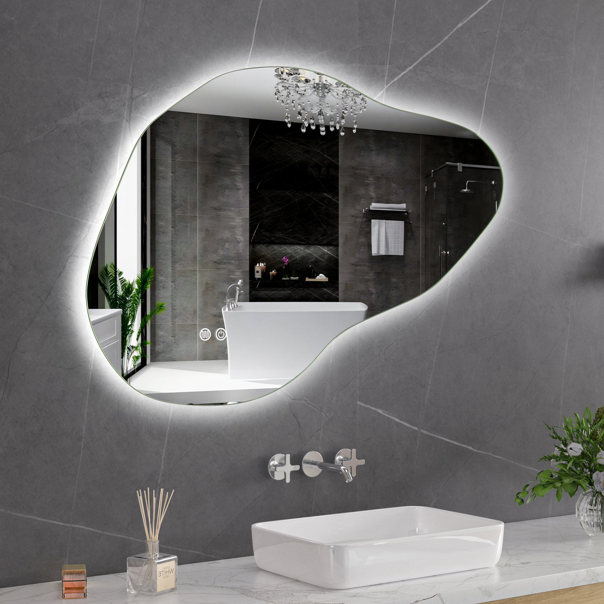Baderomsspeil Lyfco med LED-Belysning 100x65 cm