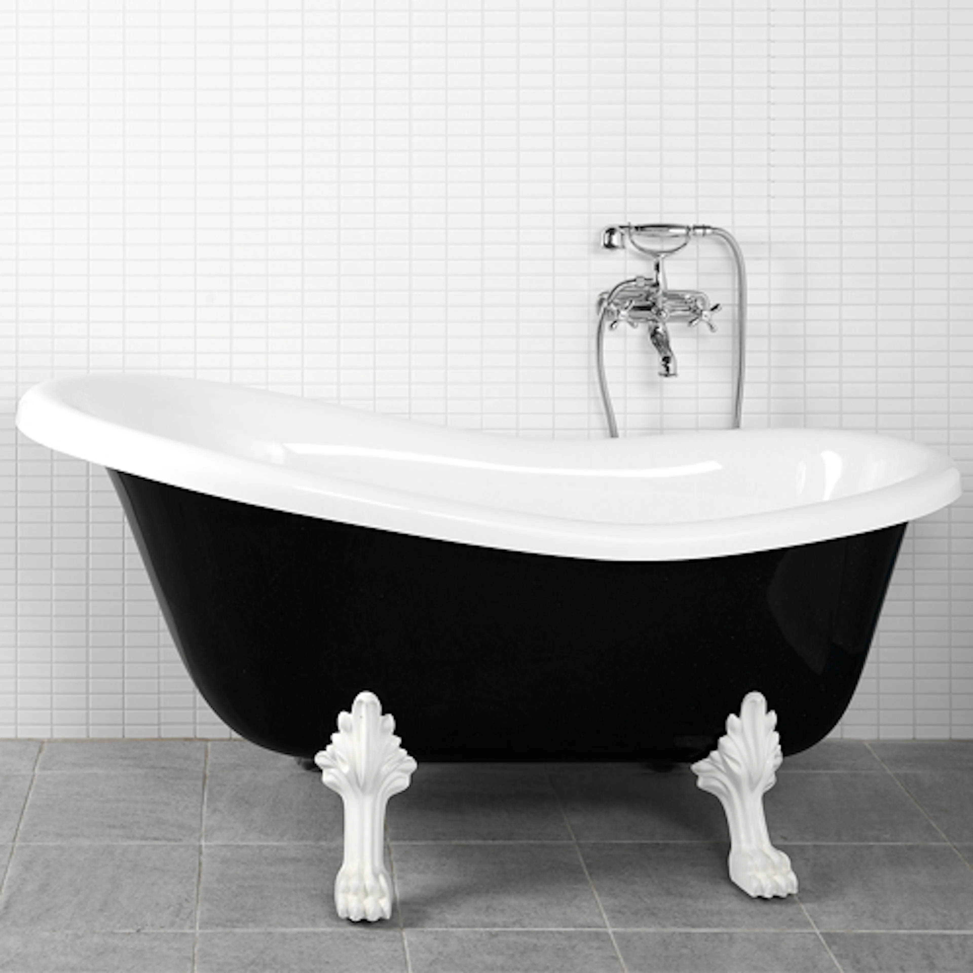 Badekar Westerbergs Victoria Sort/Hvit