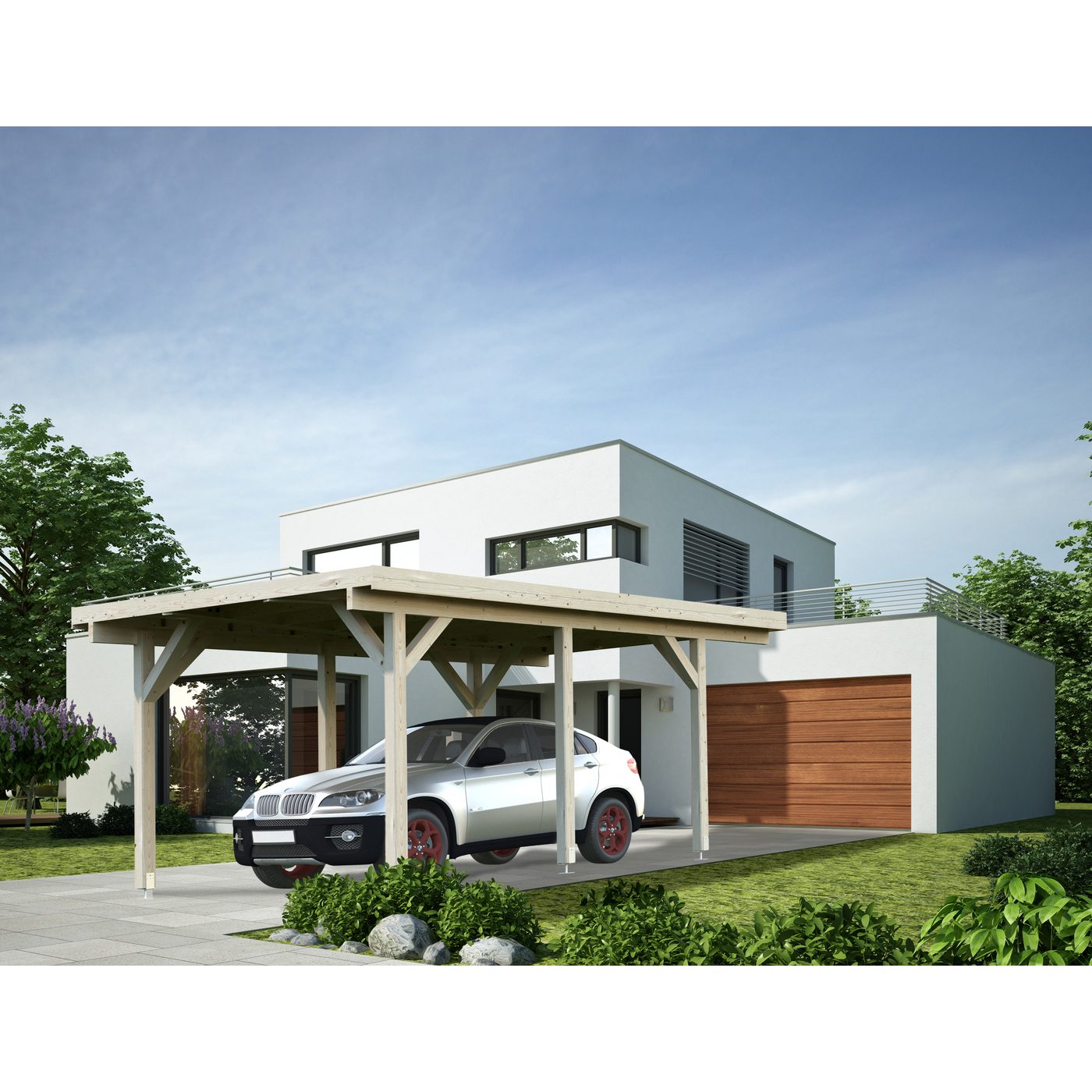 Carport Karl 11,7 m2 Ubehandlet tre