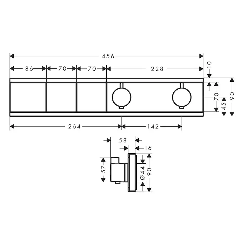 Termostat Hansgrohe RainSelect for Innbygging 2 Funksjoner