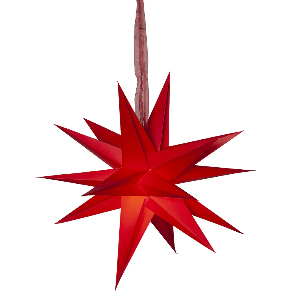 Pappersstjärna December Rød