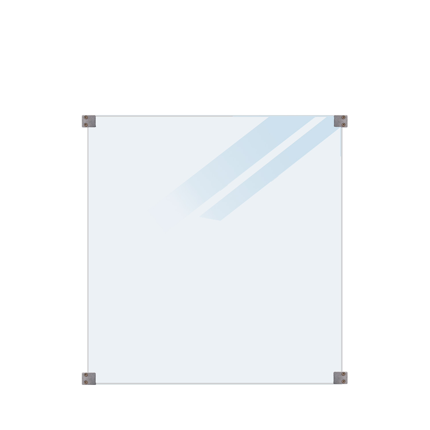 Glassrekkverk PLUS Frostet 90x91 Runde Beslag