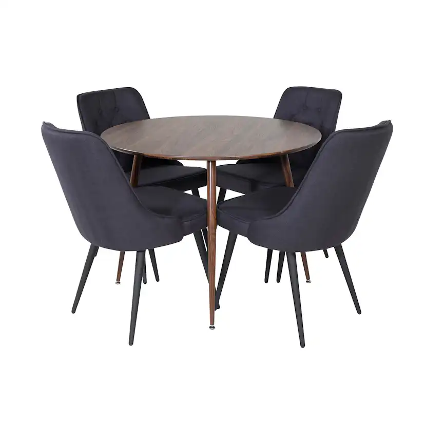 Spisegruppe Venture Home Plake med 4 Vera Stoler Polyester Rundt