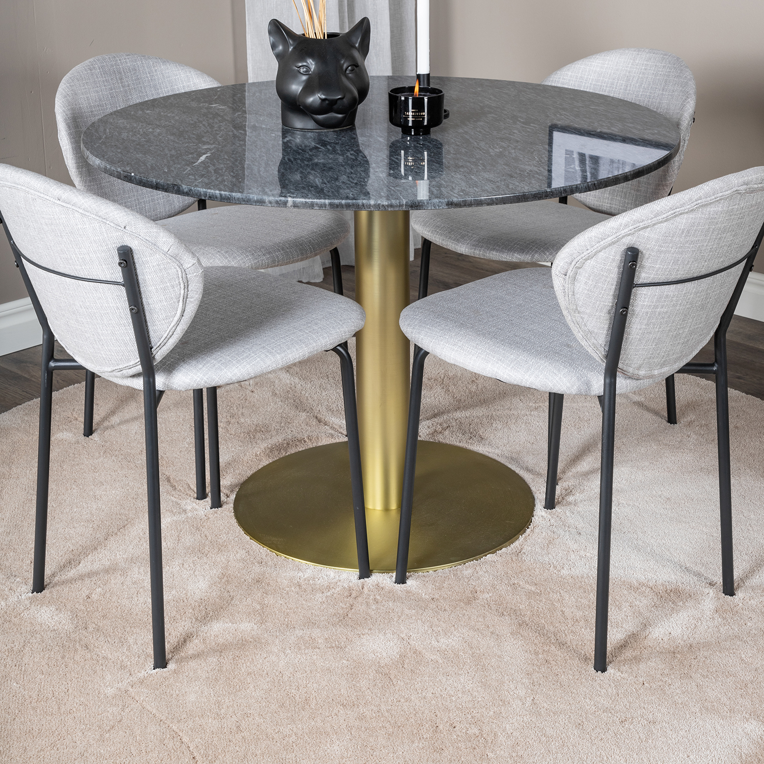Spisegruppe Venture Home Estelle med 4 Valor Stoler Polyester
