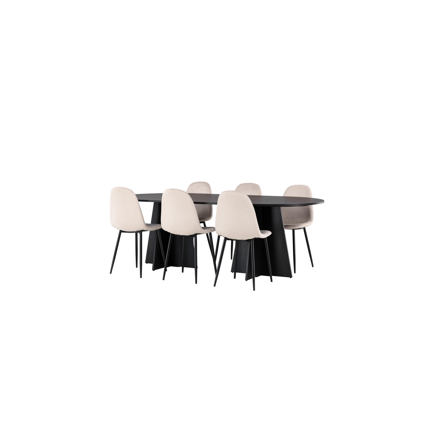 Spisegruppe Venture Home Bootcut Oval med 6 Polar Fløyel Stoler