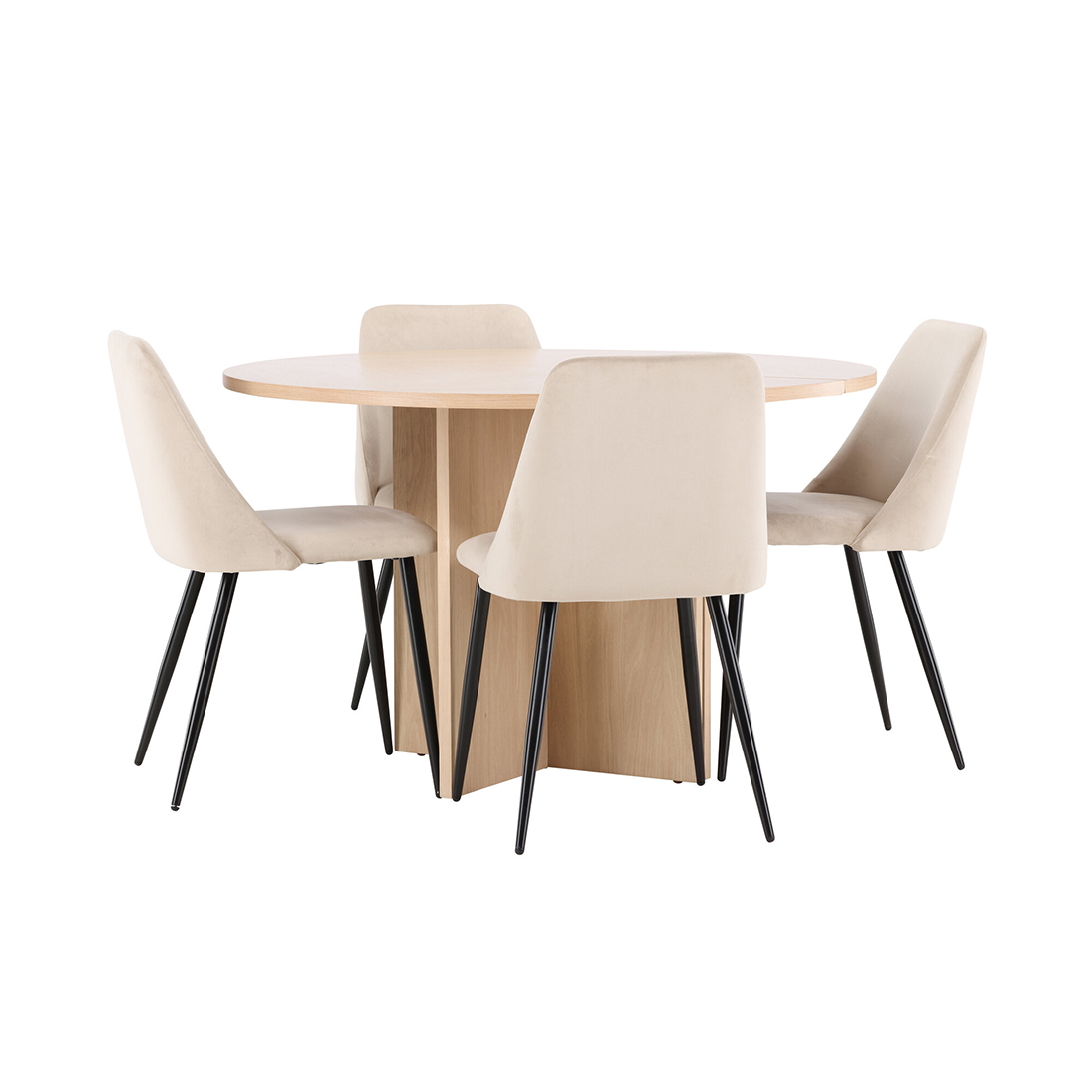 Spisegruppe Venture Home Strada Ø120 cm med 4st Night Spisestoler
