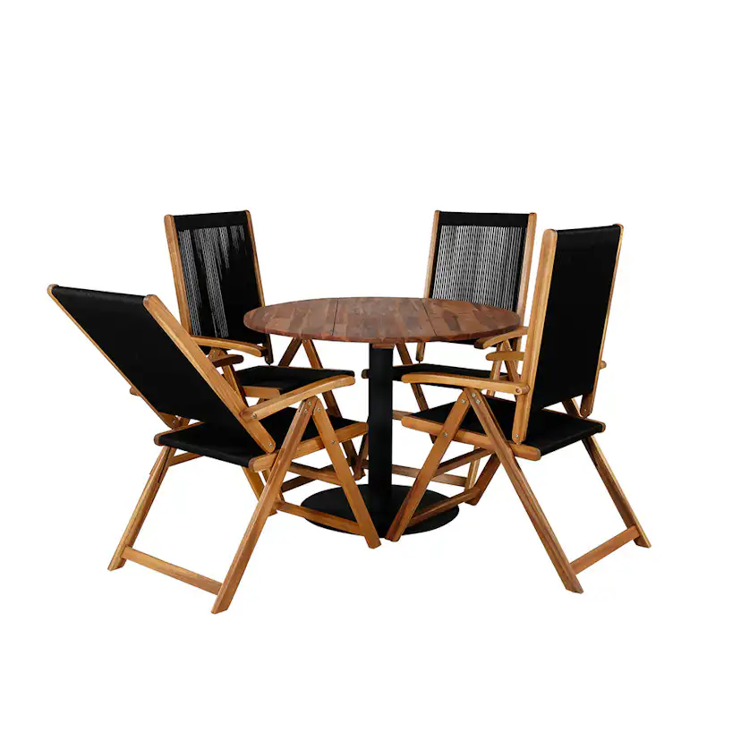 Spisegruppe Venture Home Canne med 4 Jimbo Sammenleggbara Spisestoler